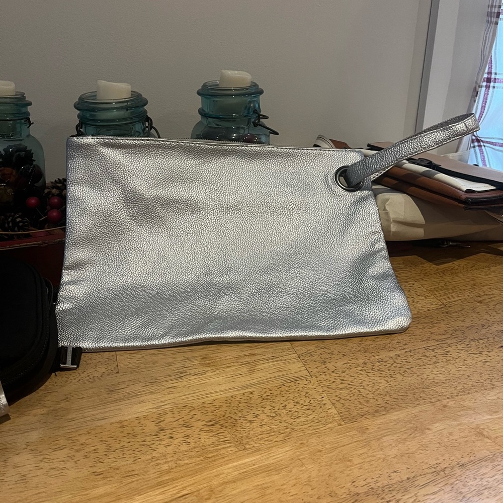 Silver Women's Clutch Bag